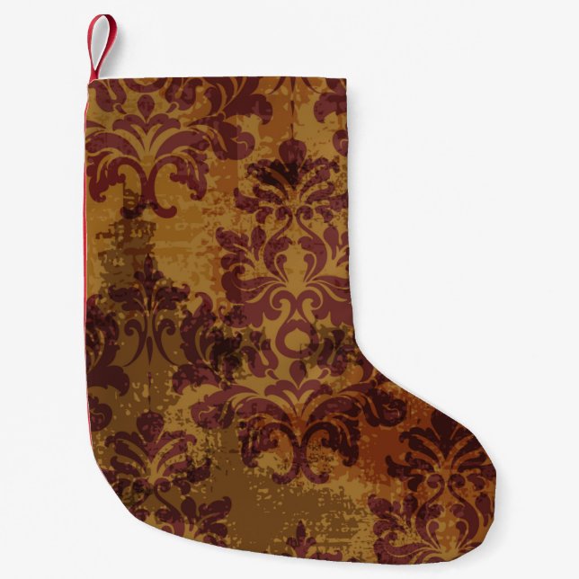 Petite Chaussette De Noël Rococo baroque sans couture motif (Devant)