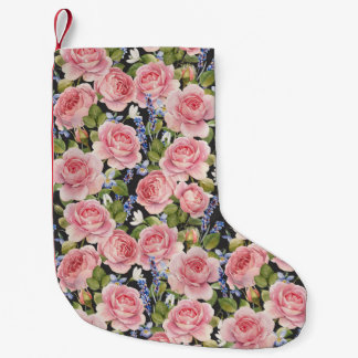 Petite Chaussette De Noël Rose anglais rose : Aquarelle noire
