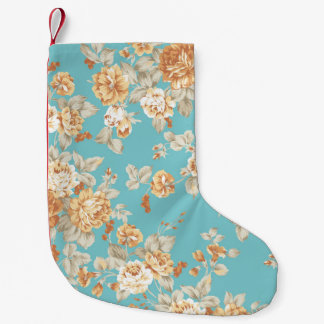 Petite Chaussette De Noël Rose bouquet design Seamless pattern with White ba