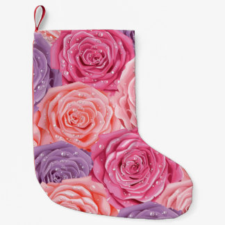 Petite Chaussette De Noël Rose Galore : Beau Motif sans couture.