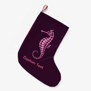 Petite Chaussette De Noël Rose hippocampe