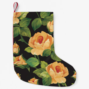 Petite Chaussette De Noël Rose, motifs floraux sans soudure.