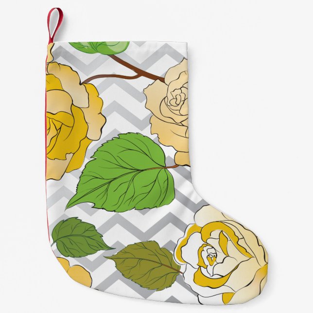 Petite Chaussette De Noël Roses 11 (Devant)
