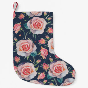 Petite Chaussette De Noël Roses et Rosebuds : Floral Seamless.