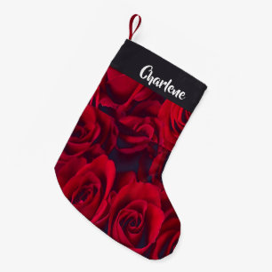 Petite Chaussette De Noël Roses rouges fraîches
