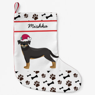 Petite Chaussette De Noël Rotweiler Chien Noël Avec Nom De Chien Personnali