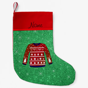 Petite Chaussette De Noël Rouge bonhomme de neige moche chandail de Noël par