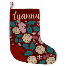 Rouge Bourgogne Motif Retro Charme de Noël cosy