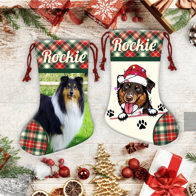 Petite Chaussette De Noël Rough Collie Chien Noël personnalisé (Créateur téléchargé)