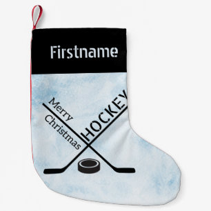 Petite Chaussette De Noël Roulement de Noël pour le hockey sur glace - Bleu