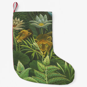 Petite Chaussette De Noël Rousseau Tropical Jungle Lion Peinture