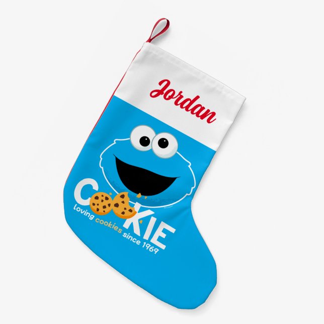 Petite Chaussette De Noël Rue Sésame | Cookie Monster Lookies (Devant (Accrochage))