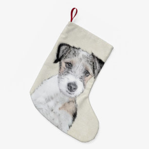 Petite Chaussette De Noël Russell Terrier Peinture rugueuse - Art Chien orig
