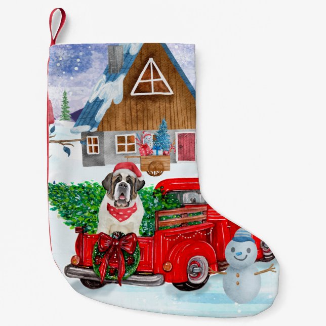 Petite Chaussette De Noël Saint Bernard Chien dans la livraison de Noël Cami (Devant)