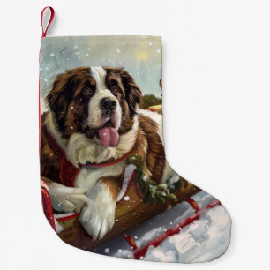 Petite Chaussette De Noël Saint Bernard Chien Festif de Noël