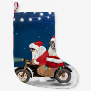 Petite Chaussette De Noël Saint Bernard Chien Noël Père Noël