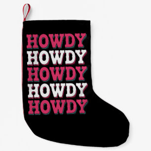 Petite Chaussette De Noël Salut Vache Western Country Vintage Cowgirl 