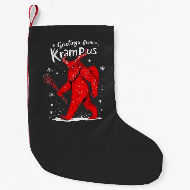 Petite Chaussette De Noël Salutation de Krampus Noël  (Devant)