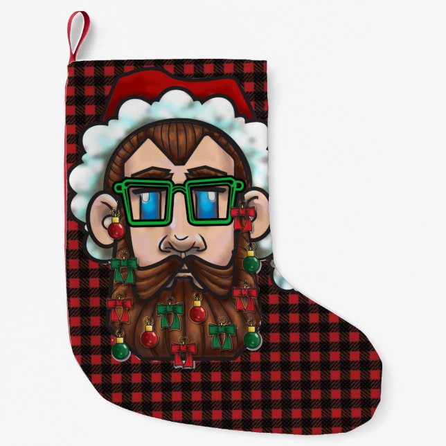 Petite Chaussette De Noël Salutations des vacances du hippie (Devant)
