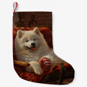 Petite Chaussette De Noël Samoyed Chien Festive de Noël