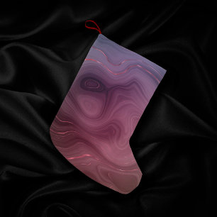 Petite Chaussette De Noël Sangria Strata   Moody Pink and Purple Luxe Agate