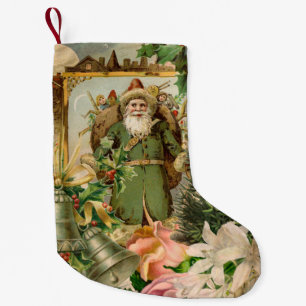 Petite Chaussette De Noël Santa Claus Noël Antiquité Belle Art