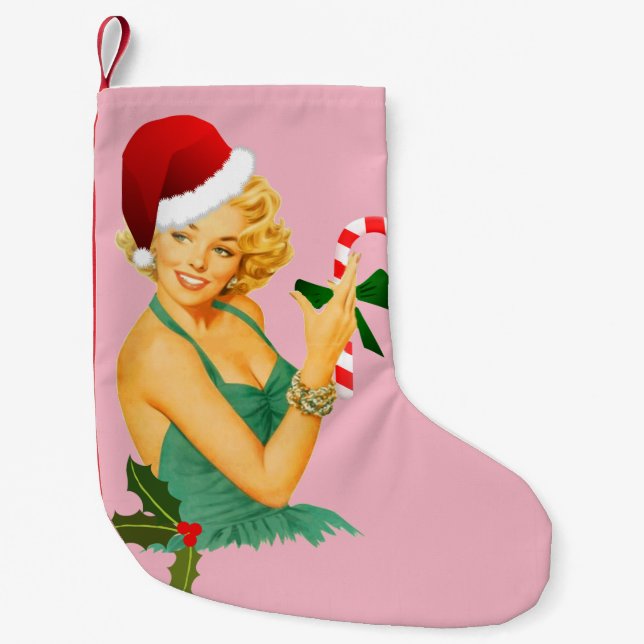 Petite Chaussette De Noël santa claus pin up (Devant)