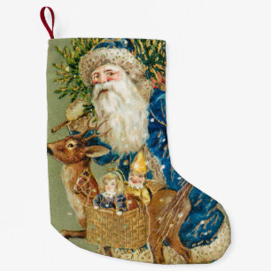Petite Chaussette De Noël Santa Claus vintage, Rétro