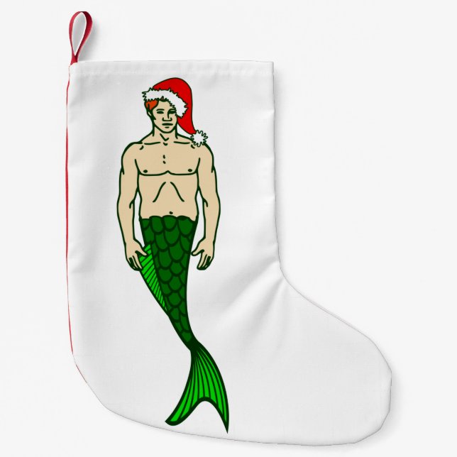 Petite Chaussette De Noël santa clhead merman christmas mermaid (Devant)