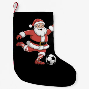 Petite Chaussette De Noël Santa Joue au Football Noël Sports
