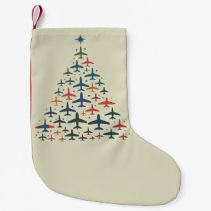 Petite Chaussette De Noël Sapin de Noël Avion Pilote Rétro Volant Vol