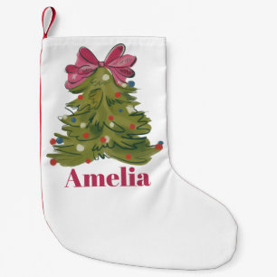 Petite Chaussette De Noël Sapin de Noël Coquette Personnalisé Féminin