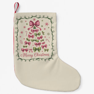 Petite Chaussette De Noël Sapin de Noël Coquette Rose Fille Tendance Noël