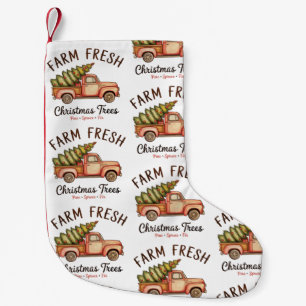 Petite Chaussette De Noël Sapin de Noël frais de la ferme camion rose Noël v