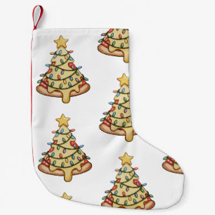 Petite Chaussette De Noël Sapin de Noël Pizza Lumières Fêtes de fin d'année