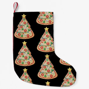 Petite Chaussette De Noël Sapin de Noël Pizza Lumières Xmas Croûte de Noël F