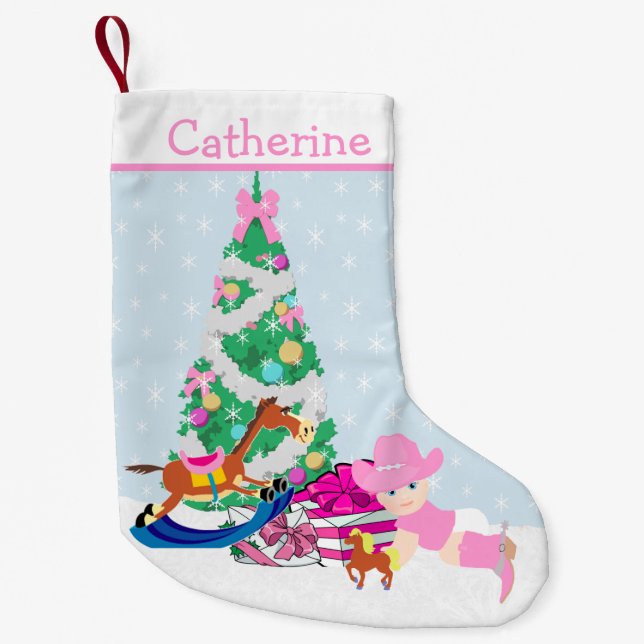 Petite Chaussette De Noël Scène occidentale d'arbre de Noël de bébé de (Devant)