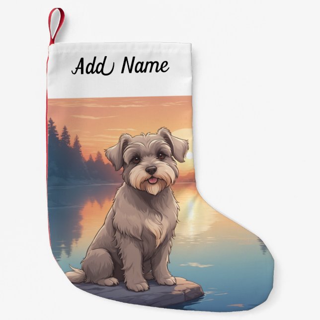 Petite Chaussette De Noël Schnauzer  (Devant)