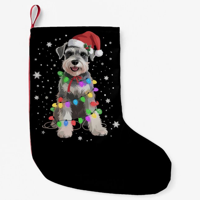 Petite Chaussette De Noël Schnauzer Dogs Tree Christmas Xmas Pet Animal Dog  (Devant)
