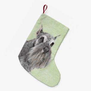 Petite Chaussette De Noël Schnauzer (Giant, Standard) Peinture - Chien Art