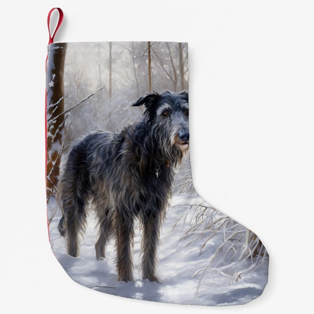 Petite Chaussette De Noël Scottish Deerhound Laissez-le neiger Noël (Devant)