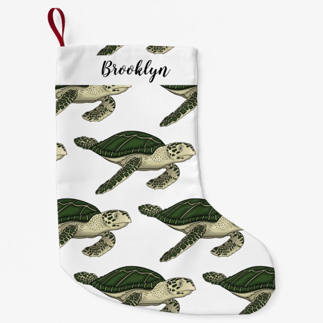 Petite Chaussette De Noël Sea turtle cartoon (Devant)
