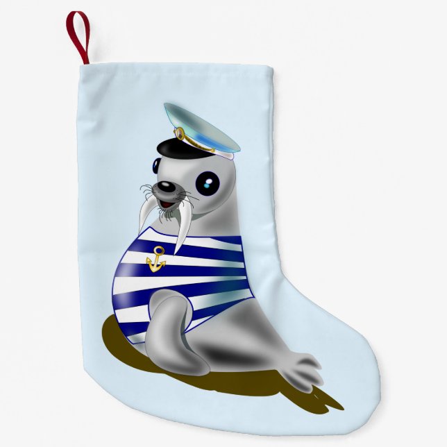 Petite Chaussette De Noël Seal Sailor Funny Christmas Stocking (Devant)