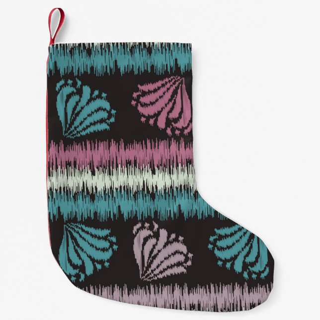 Petite Chaussette De Noël Seamless abstract ikat pattern with the image of f (Devant)