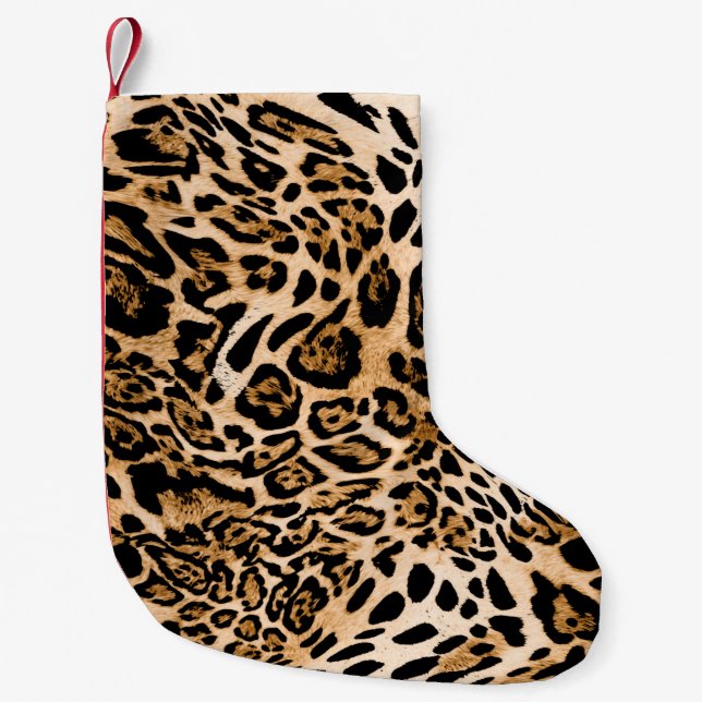 Petite Chaussette De Noël Seamless leopard texture, animal skin (Devant)