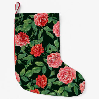 Petite Chaussette De Noël Seamless pattern with red roses flowers. Colored i