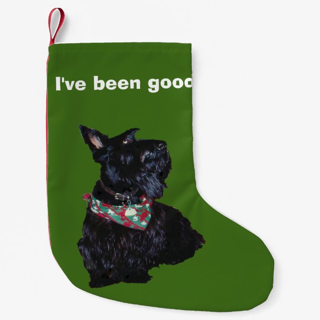 Petite Chaussette De Noël Séjour de Noël du Terrier écossais (Devant)