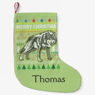 Petite Chaussette De Noël Série sur la faune de Wolf Ugly Christmas Sweat