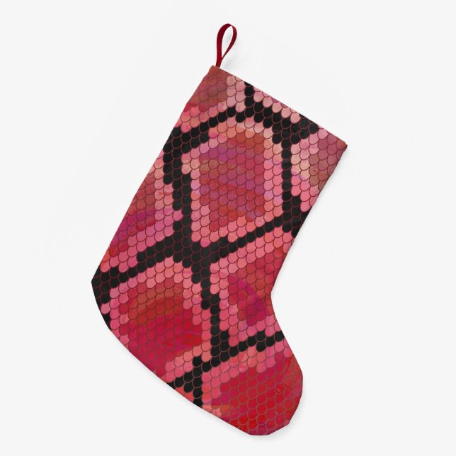 Petite Chaussette De Noël Serpent noir et rouge (Devant (Accrochage))