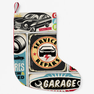 Petite Chaussette De Noël Service de voiture et réparation rétro panneaux de